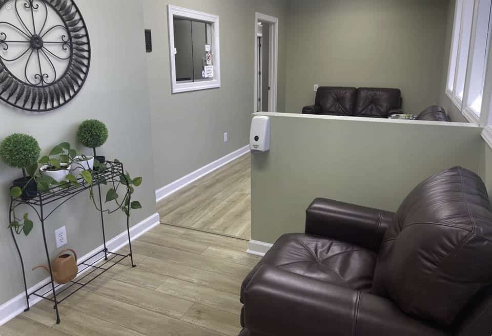 Relaxing waiting area with cozy seating for your comfort.